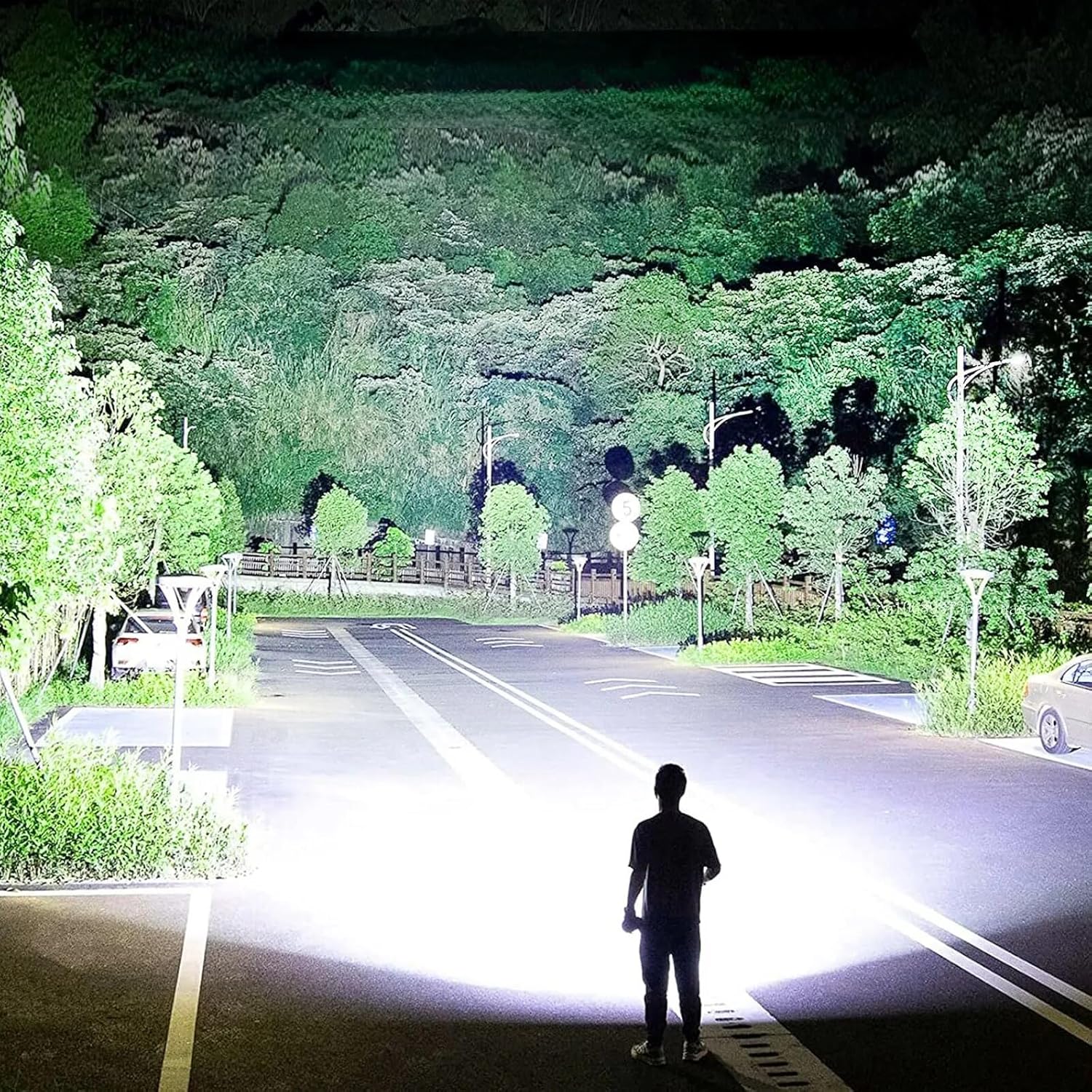 Metal led flashlight smars High Powered Handheld Flashlight, Rechargeable LED Torch with a Long-Range Reach, Colorful Fluorescent Strips Body, Mechanically Zoomable, for Hunting, Searching, Fishing, Exploring.