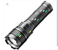 Metal led flashlight smars High Powered Handheld Flashlight, Rechargeable LED Torch with a Long-Range Reach, Colorful Fluorescent Strips Body, Mechanically Zoomable, for Hunting, Searching, Fishing, Exploring.